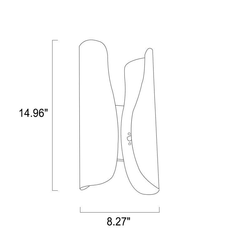 Light Luxury Rolled Edge Brass 2-Light Wall Sconce Lamp