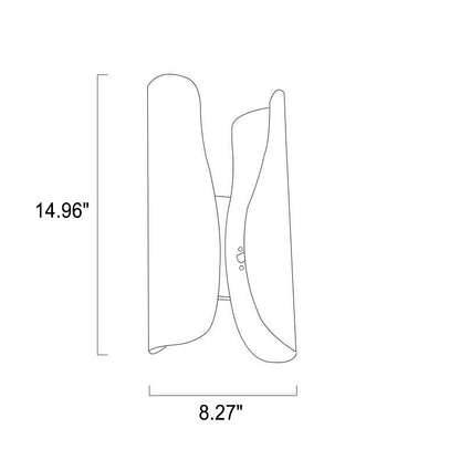 Light Luxury Rolled Edge Brass 2-Light Wall Sconce Lamp
