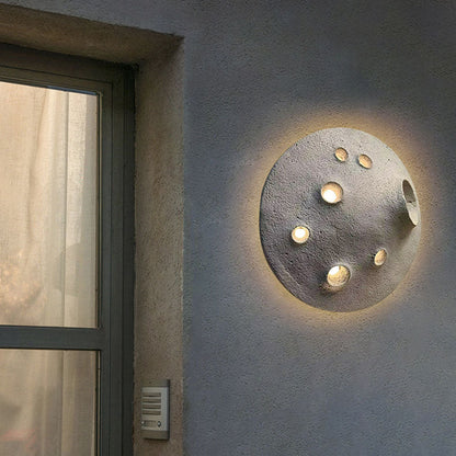 Creative Waterproof Lunar Concrete LED Wall Sconce Lamp