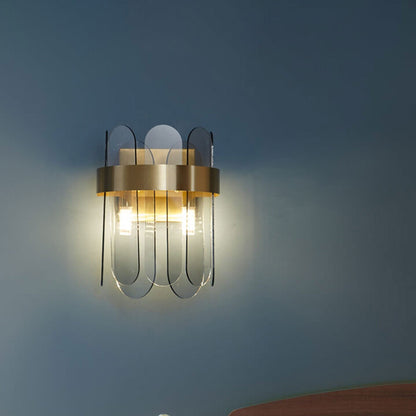 Light Glass Combination Design 2-Light Wall Sconce Lamp