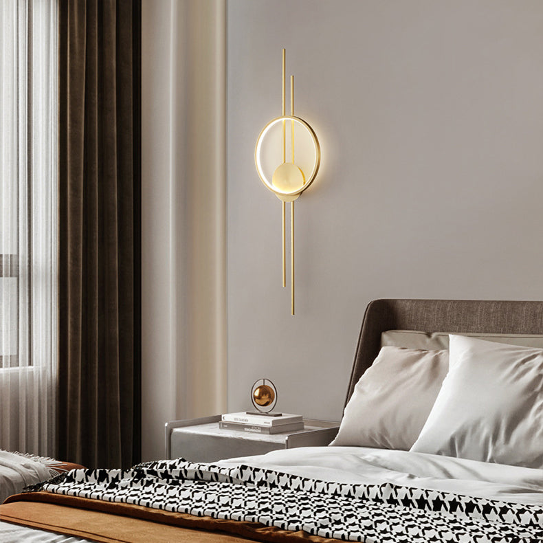 Modern Minimalist Asymmetric Copper LED Wall Sconce Lamp