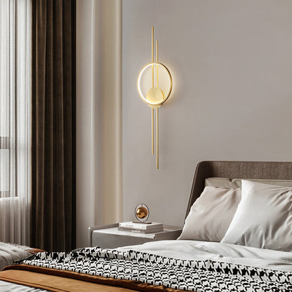 Modern Minimalist Asymmetric Copper LED Wall Sconce Lamp