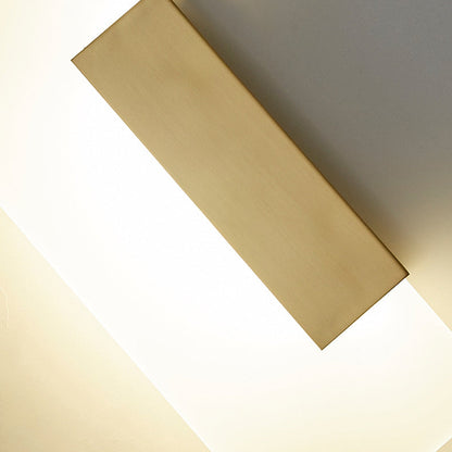 Luxury Full Copper Rectangular Acrylic LED Wall Sconce Lamp