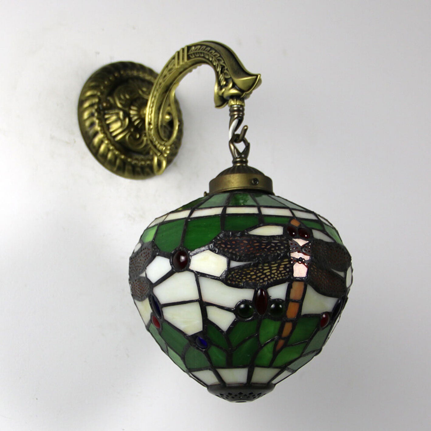 Tiffany Globe Stained Glass 1-Light Wall Sconce Lamp