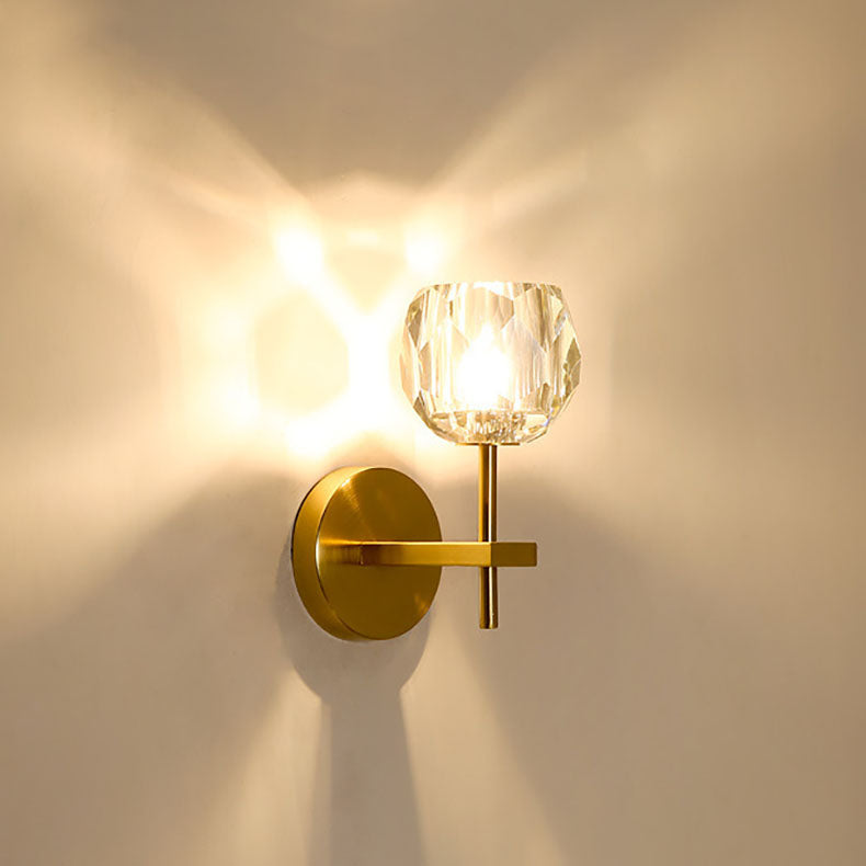 Spherical Strut Iron Crystal 1-Light Wall Sconce Lamp