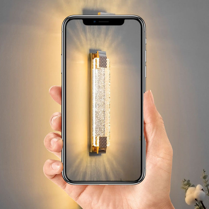 Dazzling Crystal Shade Stainless Steel LED Wall Sconce Lamp