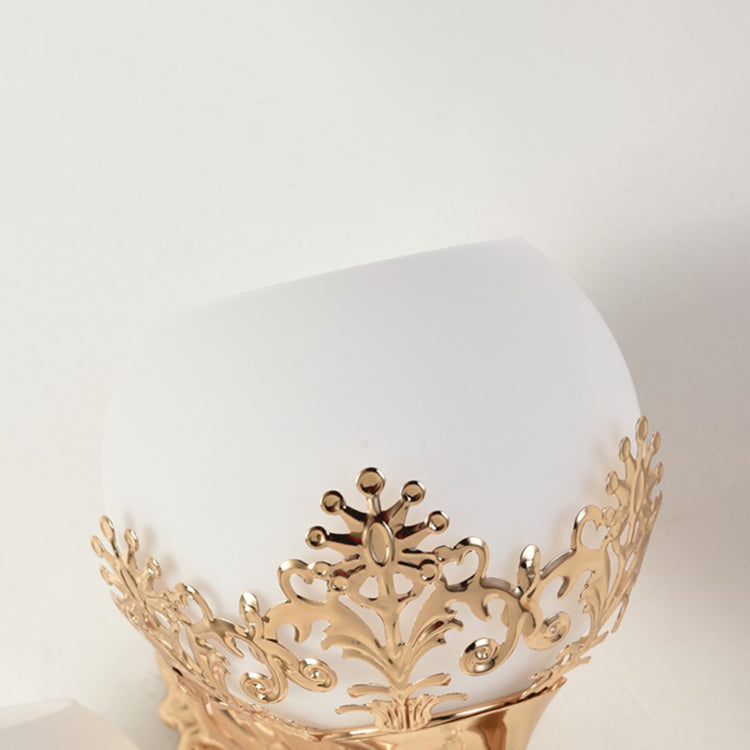 Minimalist Round Flower Iron Glass 1-Light Wall Sconce Lamp