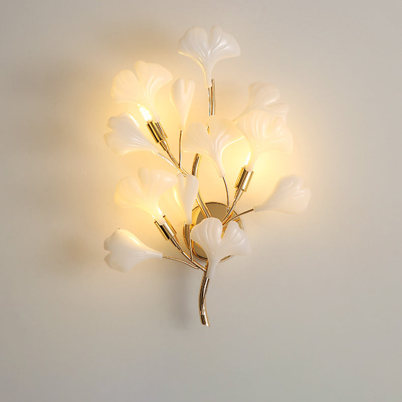Ginkgo Iron Plastic Porcelain 2/3 Light Wall Sconce Lamp