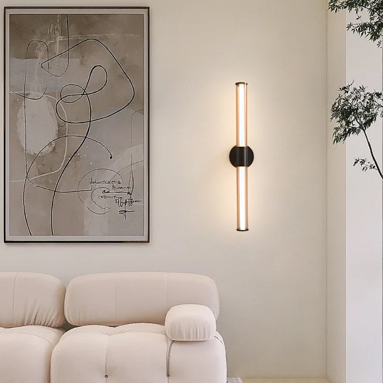 Minimalist Cylindrical Copper Glass LED Wall Sconce Lamp