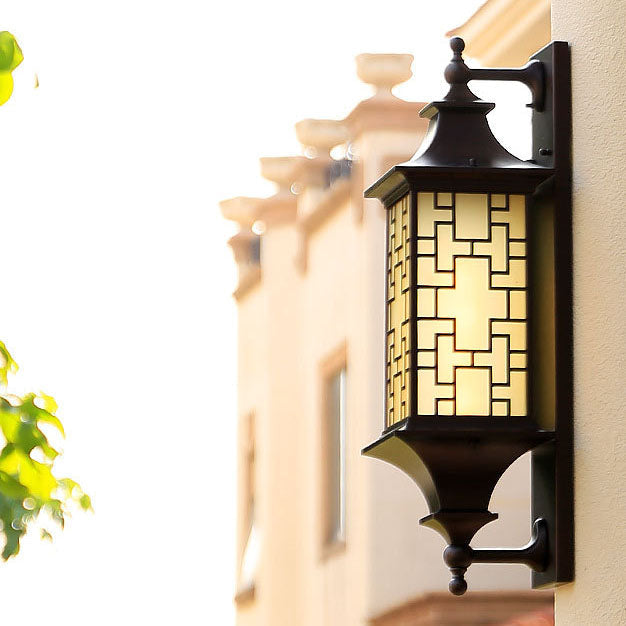 Chinese Cage Waterproof 1-Light Outdoor Wall Sconce Lamp