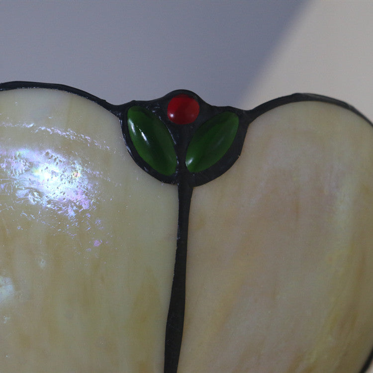 Tiffany Milk Yellow Glass Gem Bowl 1-Light Wall Sconce Lamp