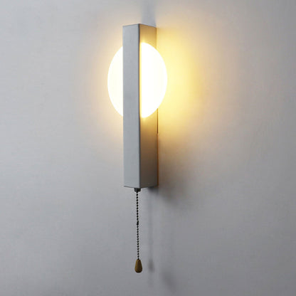 Wrought Iron Acrylic Pull Wire Switch LED Wall Sconce Lamp
