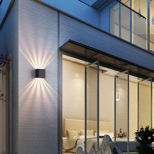 Solid Square LED Outdoor Waterproof Wall Sconce Lamp