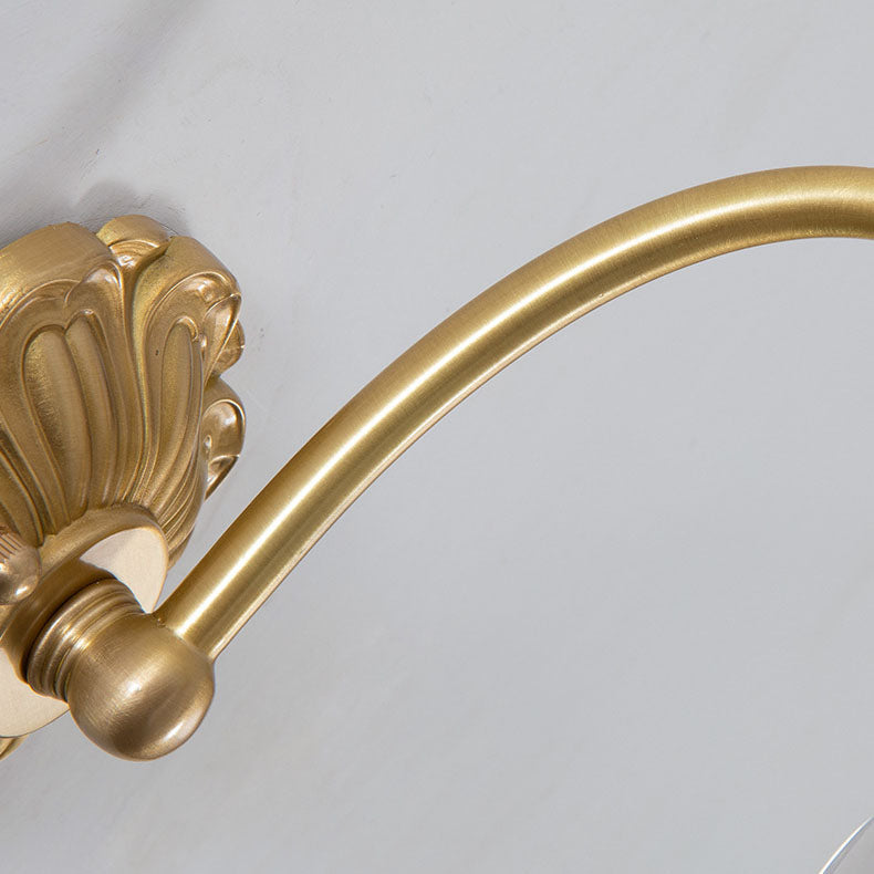 European Floral Copper Glass 1-Light Wall Sconce Lamp