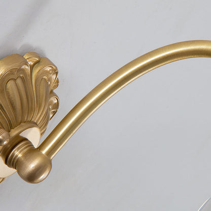 European Floral Copper Glass 1-Light Wall Sconce Lamp
