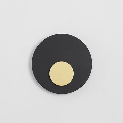 Minimalist Iron Round Flat Piece LED Wall Sconce Lamp