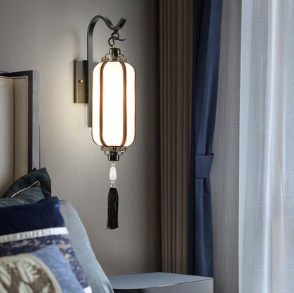 Chinese Copper Lantern Design 1-Light Wall Sconce Lamp