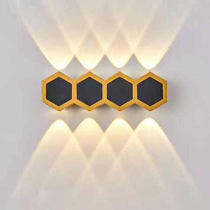 Outdoor Combination Black Gold LED Wall Sconce Lamp