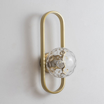 Minimalist Oval Ring Iron Glass 1-Light Wall Sconce Lamp