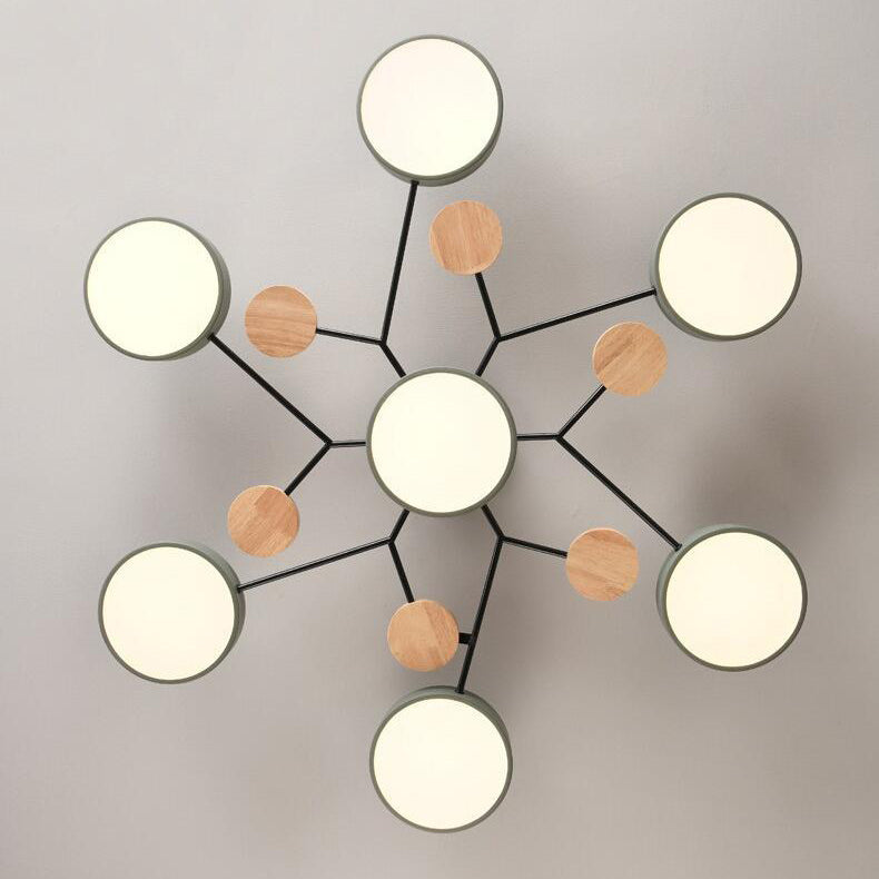 Scandinavian Round Molecule Branch Semi-Flush Light