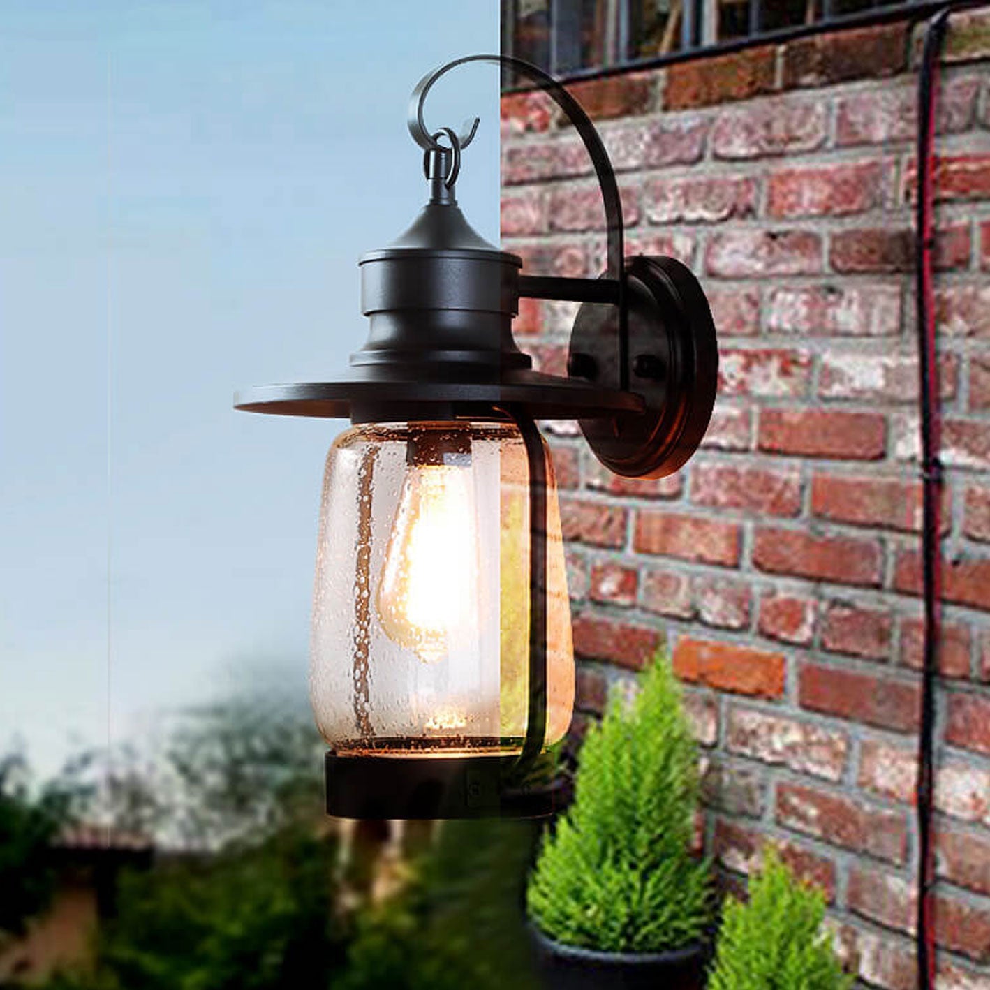 Bubble 1-Light Outdoor Waterproof Patio Wall Sconce Lamp