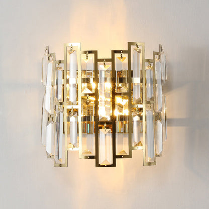 Stainless Multiple Rectangular 1/2 Light Wall Sconce Lamp