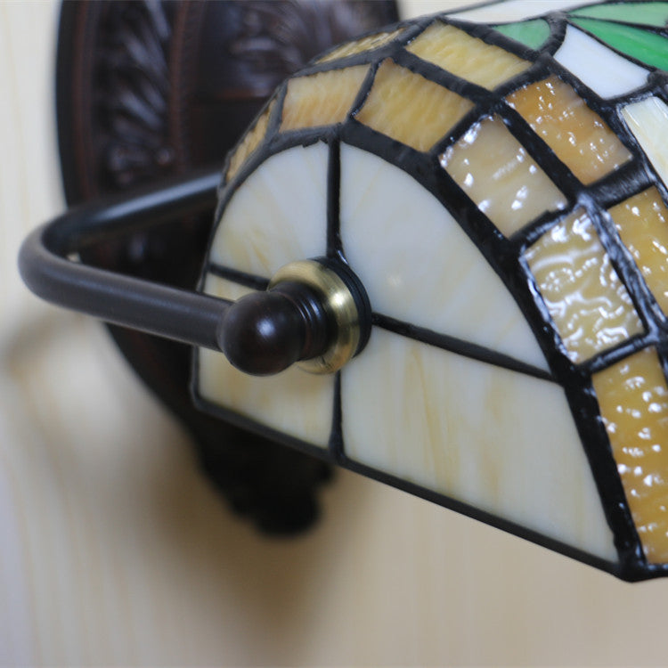 Tiffany Zinc Stained Glass 1-Light Wall Sconce Lamp