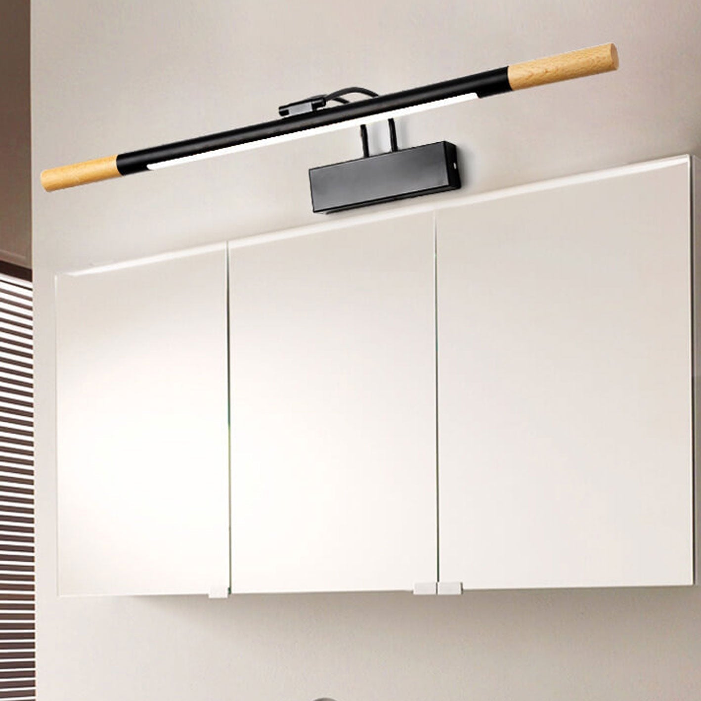 Solid Curved Arm Long Vanity Light LED Wall Sconce Lamp