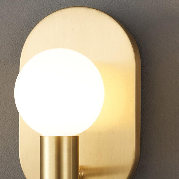 Nordic Oval Orb Copper Glass 1-Light Wall Sconce Lamp