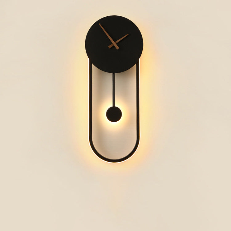 Scandinavian Clock Shape Iron Acrylic LED Wall Sconce Lamp