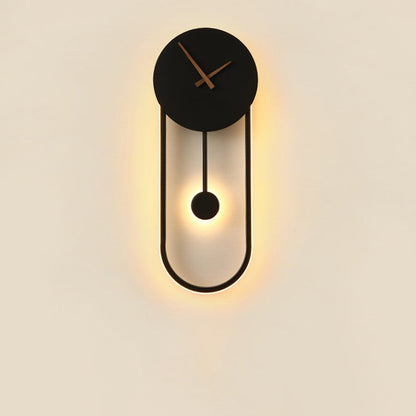 Scandinavian Clock Shape Iron Acrylic LED Wall Sconce Lamp