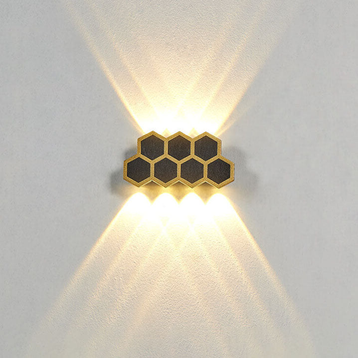 Outdoor Combination Black Gold LED Wall Sconce Lamp