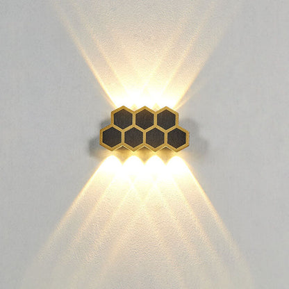 Outdoor Combination Black Gold LED Wall Sconce Lamp