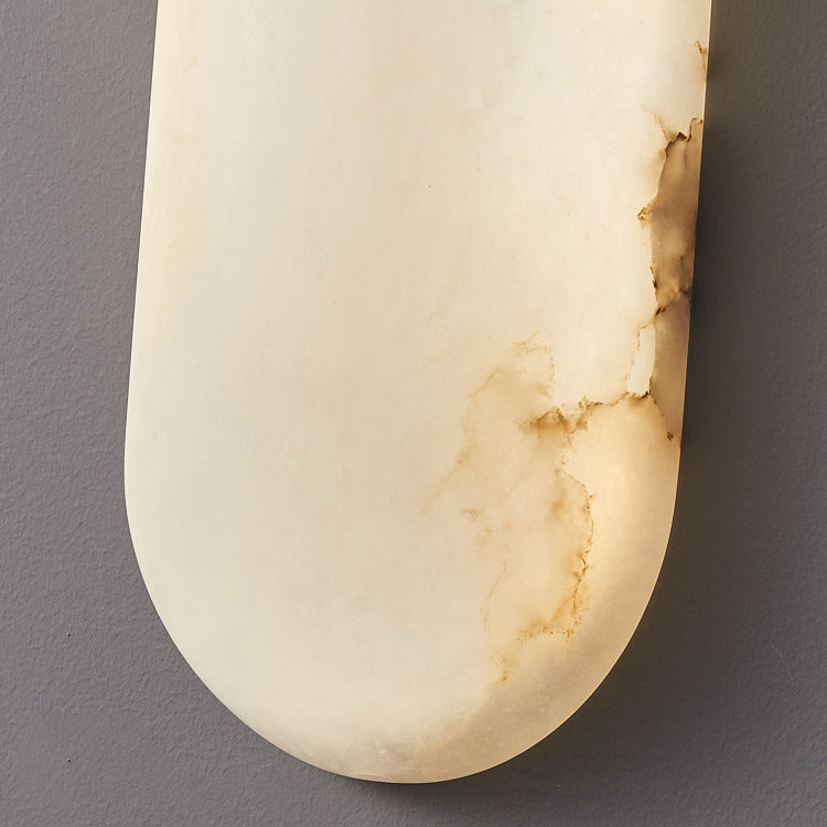 Chinese Marble Copper Cylinder LED Wall Sconce Lamp