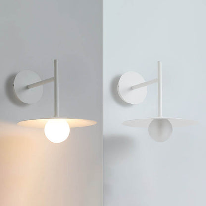 Solid Color Round Hardware Glass 1-Light Wall Sconce Lamp