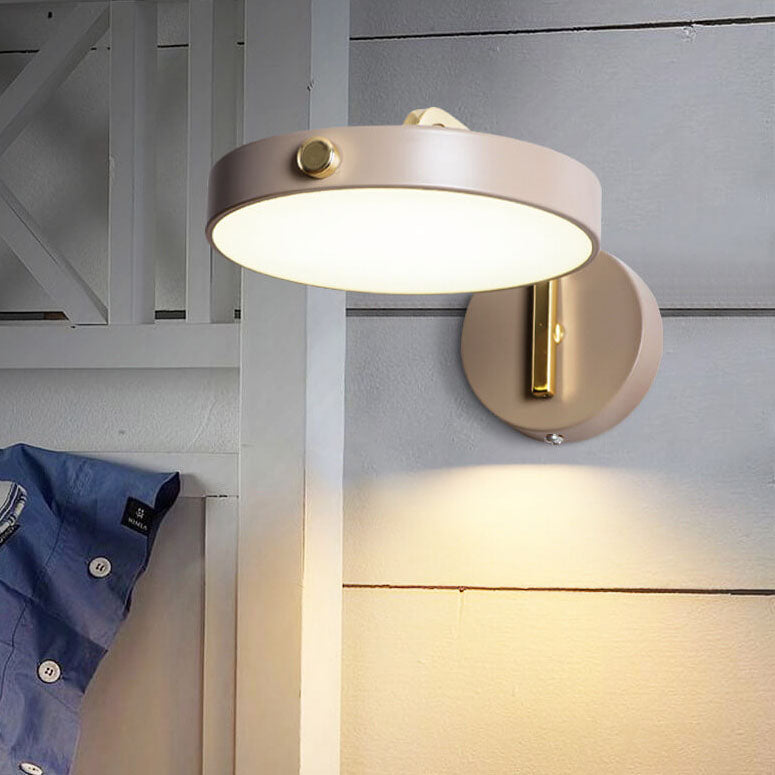 Macaron Color Round Head Iron Acrylic LED Wall Sconce Lamp