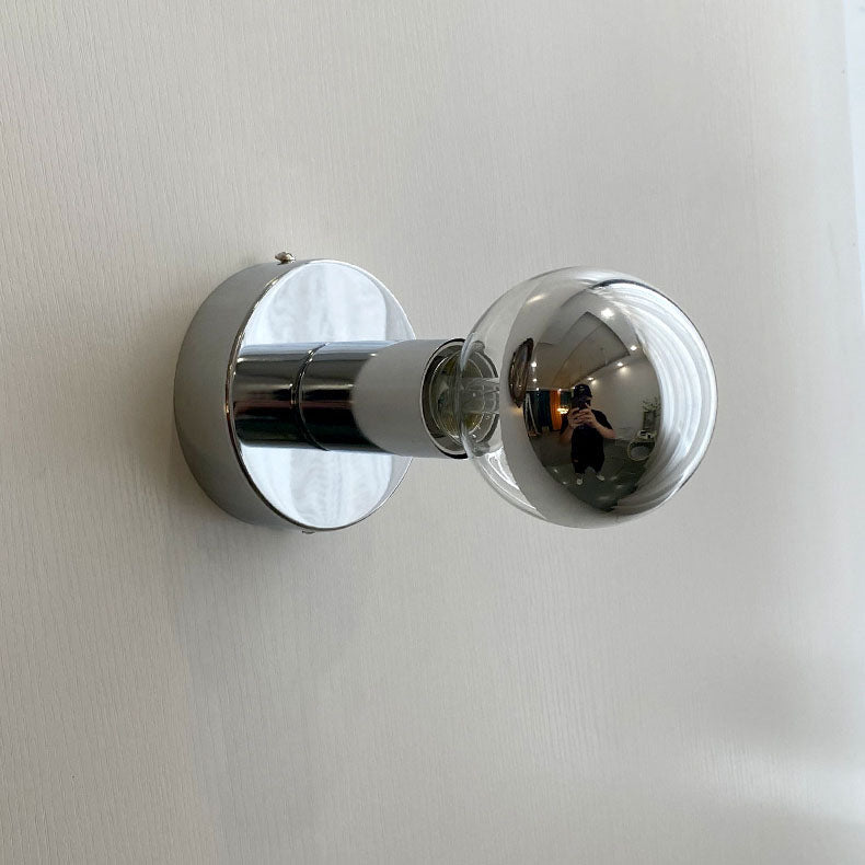 Electroplated Iron Spherical Glass 1-Light Wall Sconce Lamp
