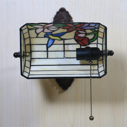 Tiffany Alloy Iron Stained Glass 1-Light Wall Sconce Lamp