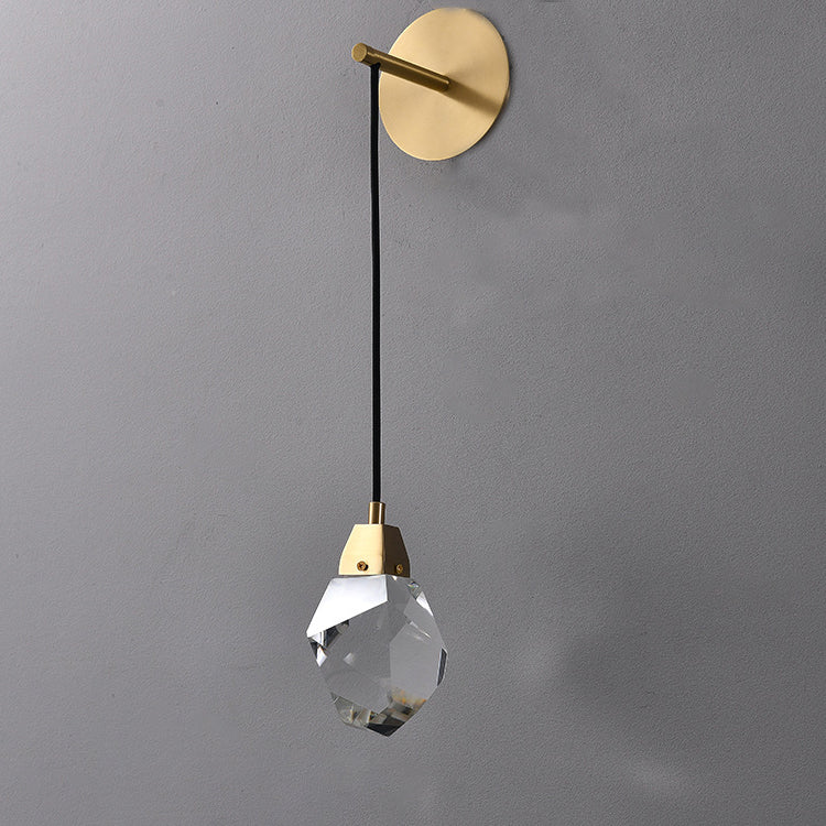 Copper Crystal Irregular Masonry 1-Light Wall Sconce Lamp