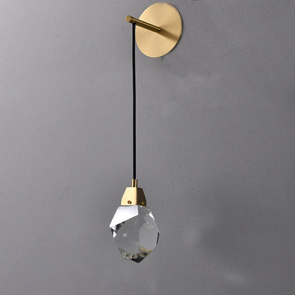Copper Crystal Irregular Masonry 1-Light Wall Sconce Lamp