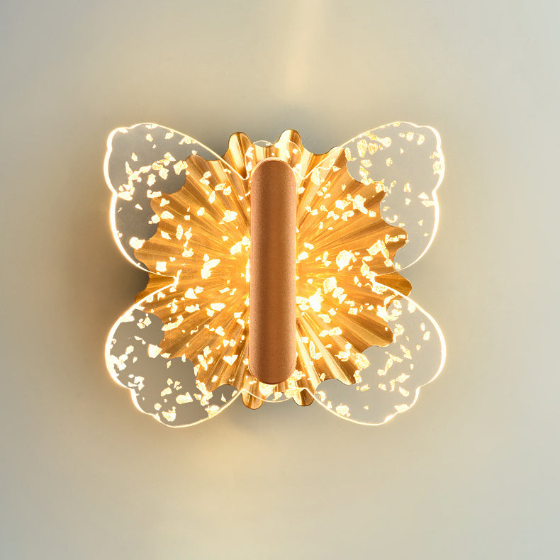 Luxury Hardware Acrylic Butterfly LED Wall Sconce Lamp