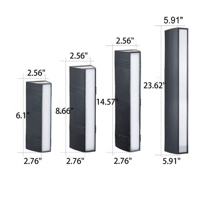 Rectangular and Down Luminous LED Outdoor Wall Sconce Lamp