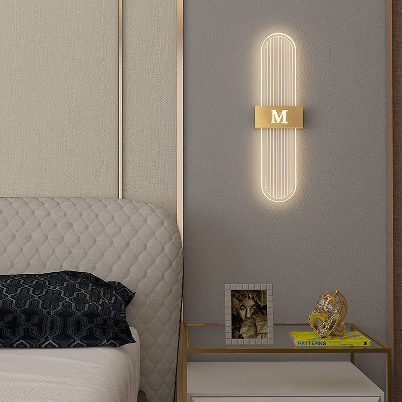 Iron Acrylic Elliptical Strip Pointed LED Wall Sconce Lamp