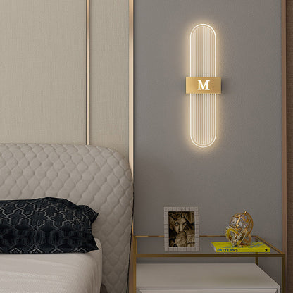 Iron Acrylic Elliptical Strip Pointed LED Wall Sconce Lamp