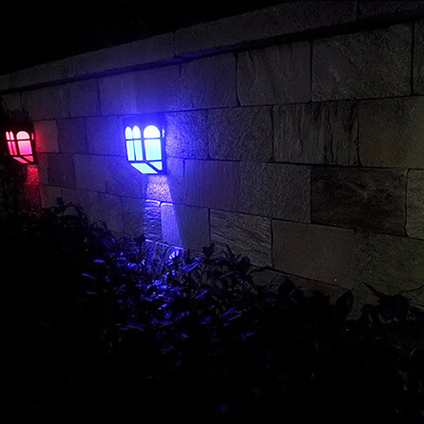 Solar Fence Square RGB Color LED Fence Wall Sconce Lamp
