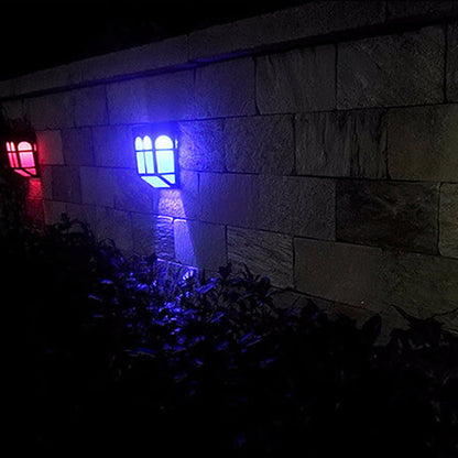 Solar Fence Square RGB Color LED Fence Wall Sconce Lamp