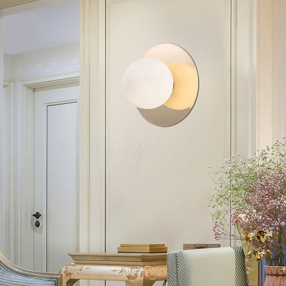 Minimalist Round Orb Iron Glass 1-Light Wall Sconce Lamp