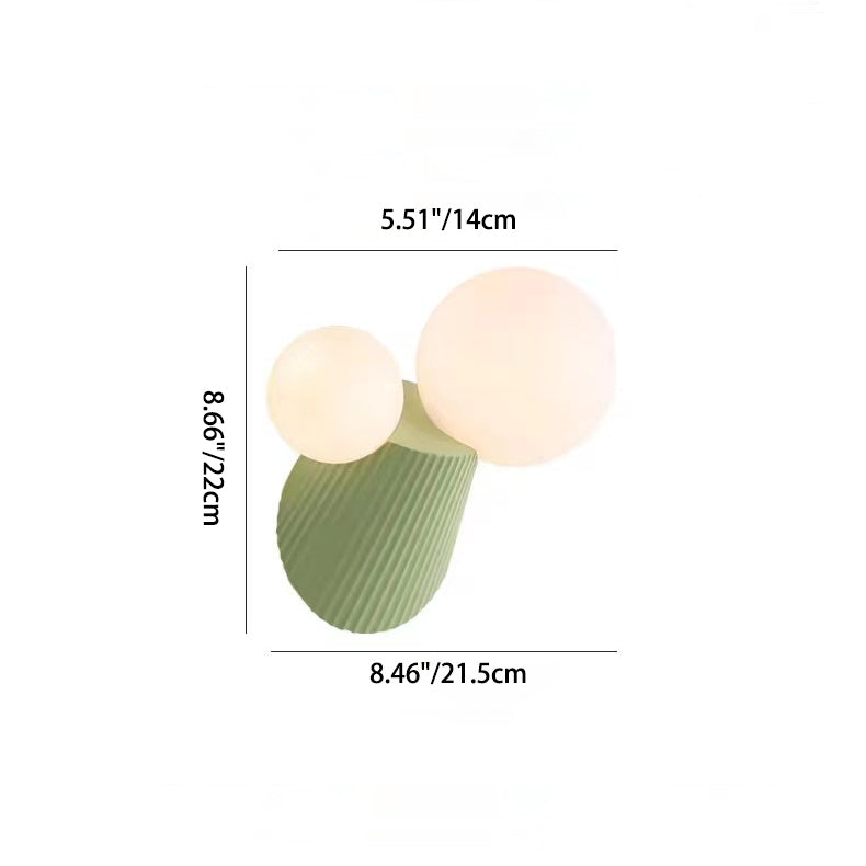Round Table Orb Resin PE 2-Light Wall Sconce Lamp
