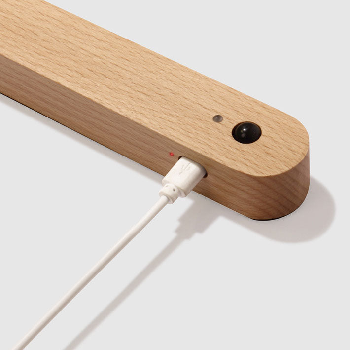 Wood LED USB Human Sensor Night Light Wall Sconce Lamp