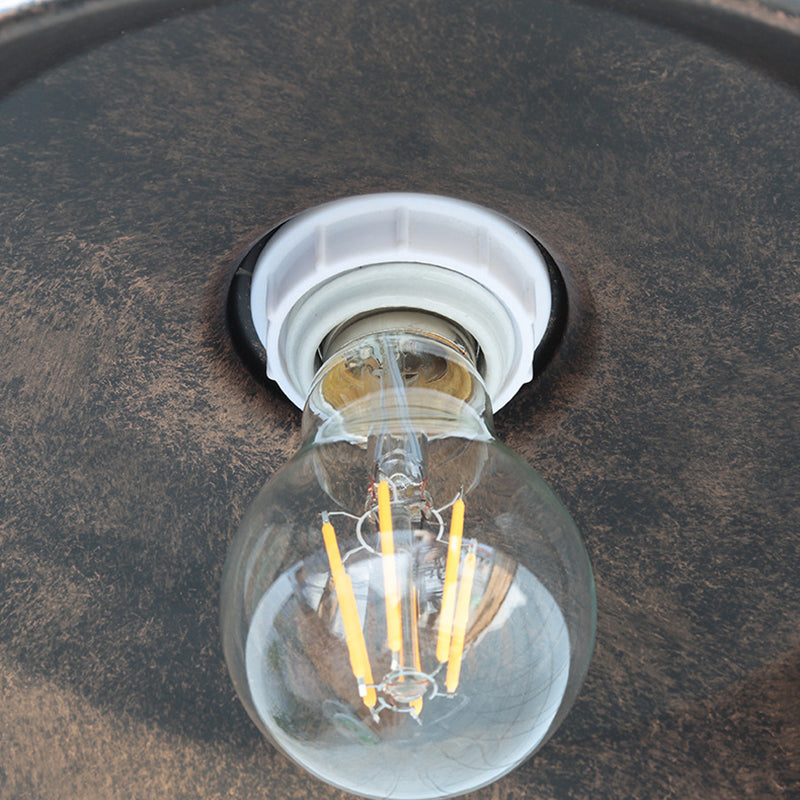Traditional Iron Round Shade 1-Light Wall Sconce Lamp